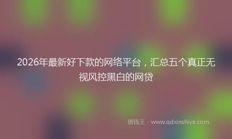 2026年最新好下款的网络平台,汇总五个真正无视风控黑白的网贷