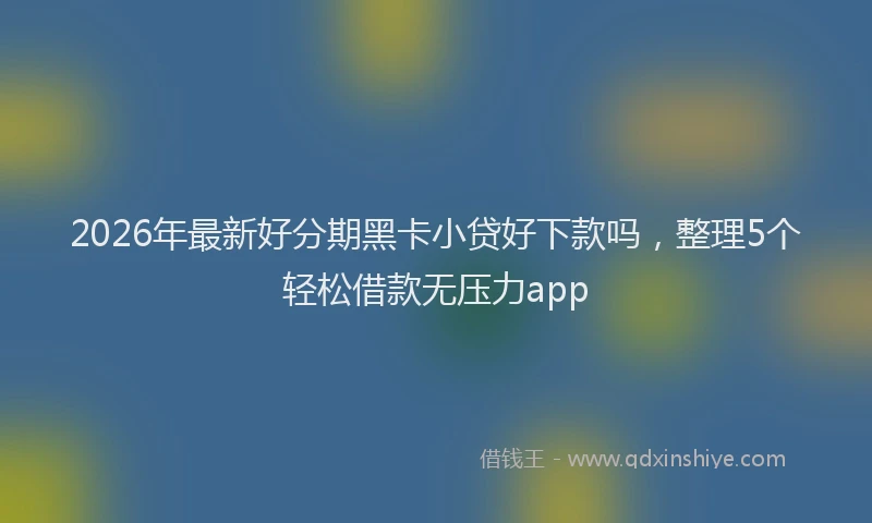 2026年最新好分期黑卡小贷好下款吗，整理5个轻松借款无压力app