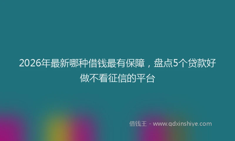 2026年最新哪种借钱最有保障，盘点5个贷款好做不看征信的平台