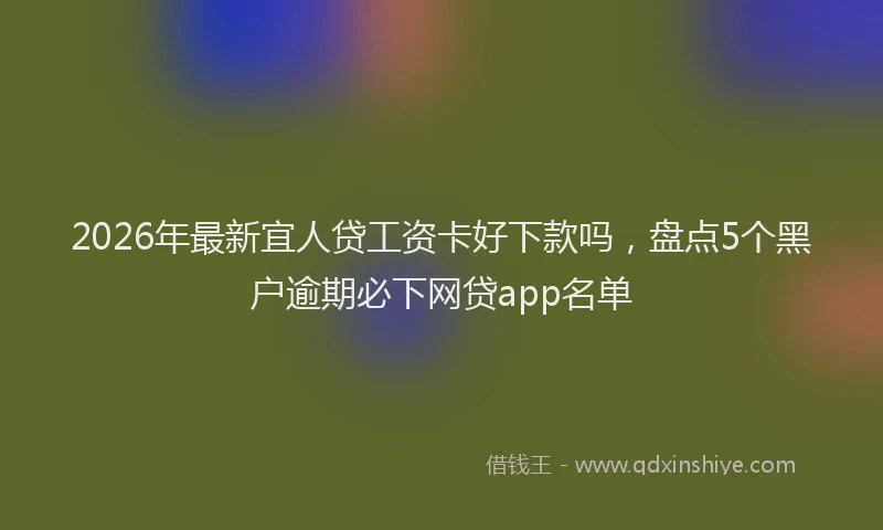 2026年最新宜人贷工资卡好下款吗，盘点5个黑户逾期必下网贷app名单