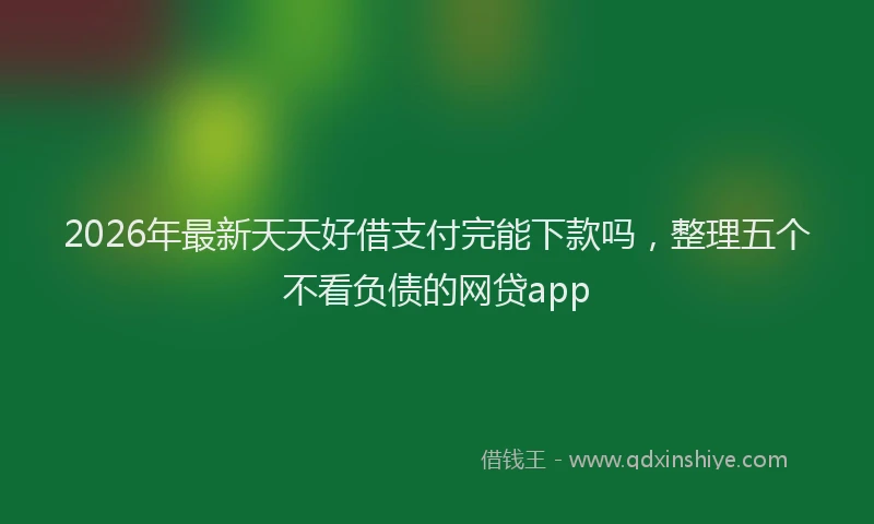 2026年最新天天好借支付完能下款吗,整理五个不看负债的网贷app