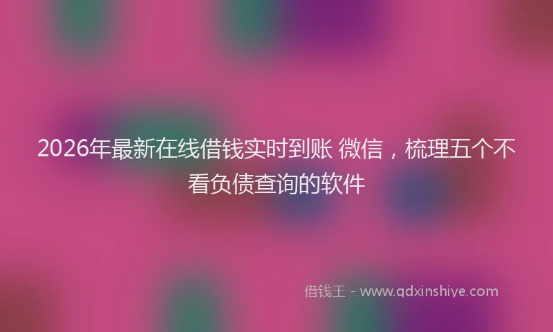 2026年最新在线借钱实时到账 微信，梳理五个不看负债查询的软件