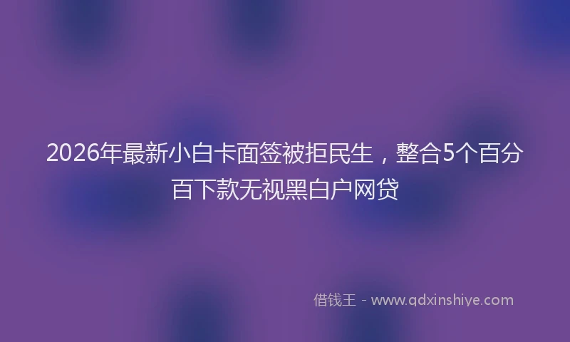 2026年最新小白卡面签被拒民生，整合5个百分百下款无视黑白户网贷