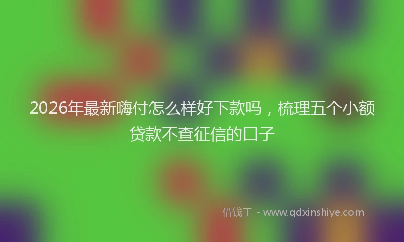 2026年最新嗨付怎么样好下款吗，梳理五个小额贷款不查征信的口子
