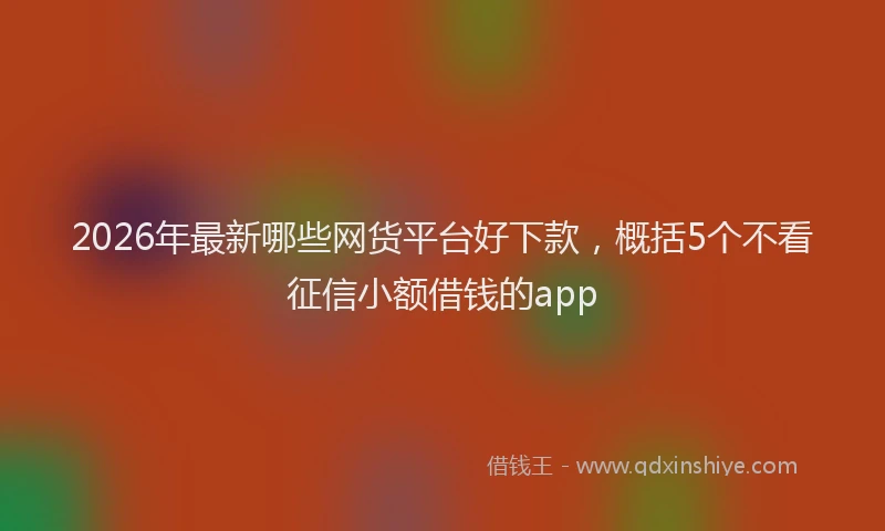 2026年最新哪些网货平台好下款，概括5个不看征信小额借钱的app