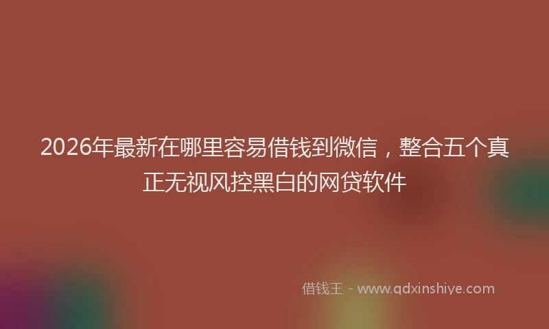 2026年最新在哪里容易借钱到微信，整合五个真正无视风控黑白的网贷软件