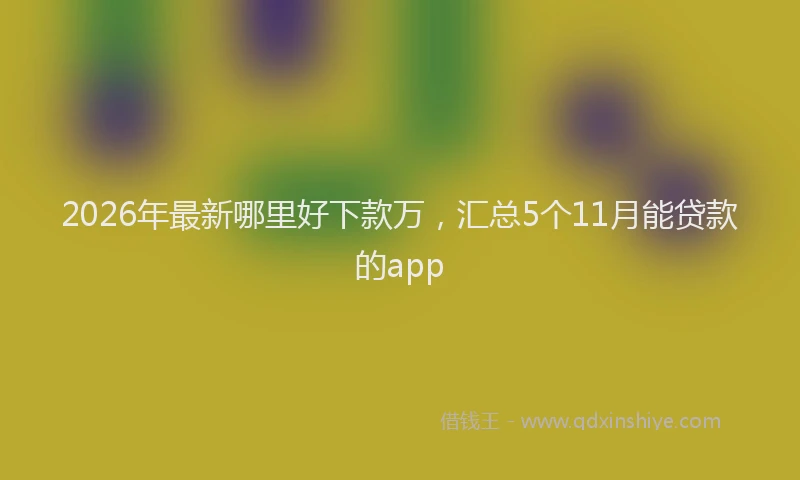 2026年最新哪里好下款万，汇总5个11月能贷款的app
