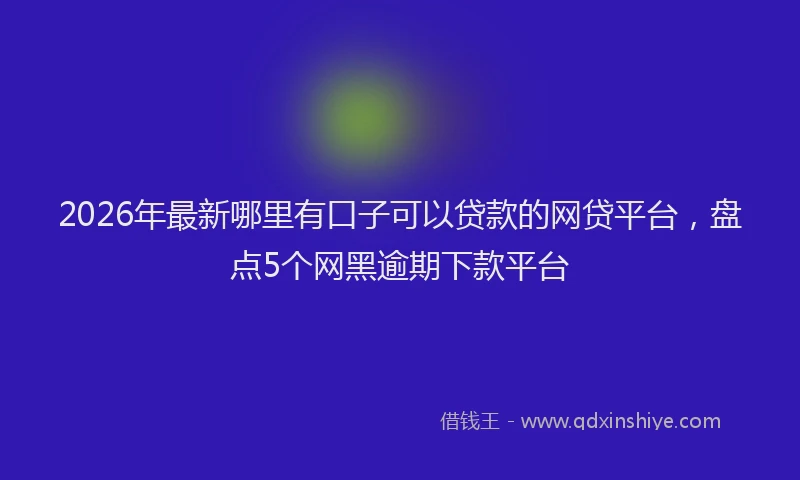 2026年最新哪里有口子可以贷款的网贷平台,盘点5个网黑逾期下款平台