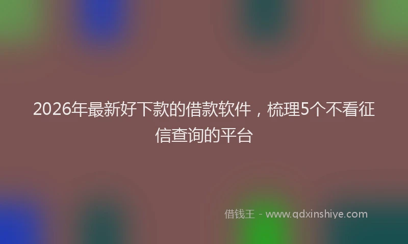 2026年最新好下款的借款软件,梳理5个不看征信查询的平台