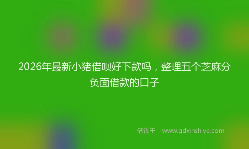 2026年最新小猪借呗好下款吗，整理五个芝麻分负面借款的口子