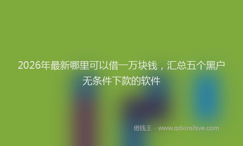 2026年最新哪里可以借一万块钱，汇总五个黑户无条件下款的软件
