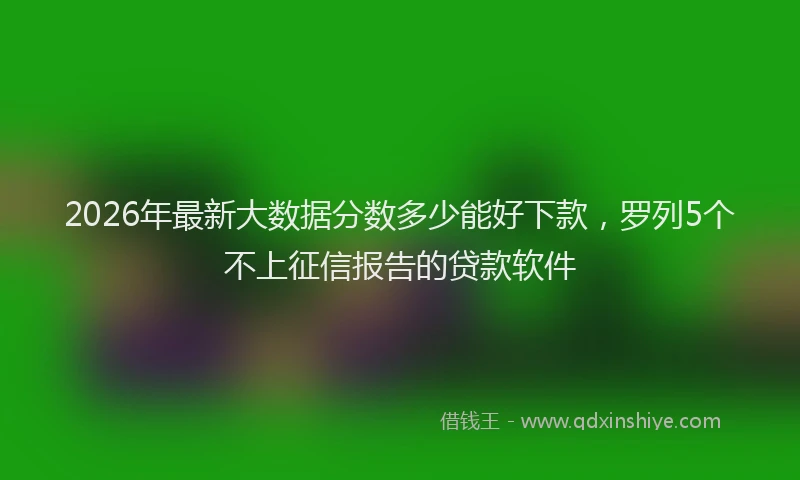 2026年最新大数据分数多少能好下款,罗列5个不上征信报告的贷款软件