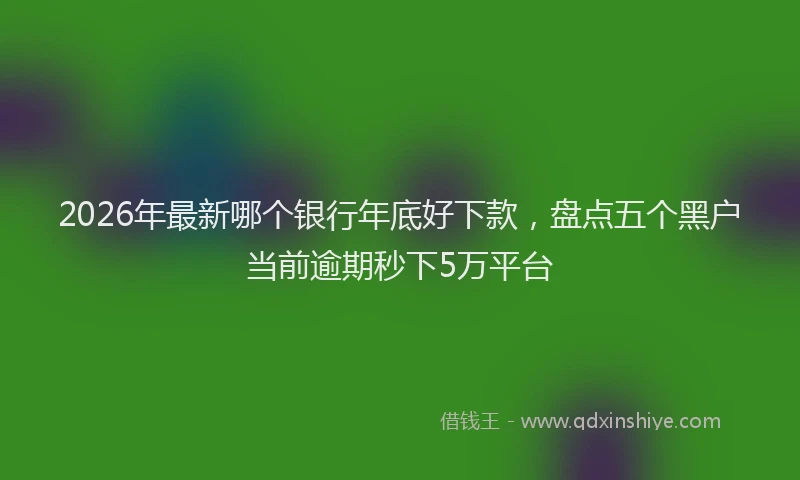 2026年最新哪个银行年底好下款，盘点五个黑户当前逾期秒下5万平台