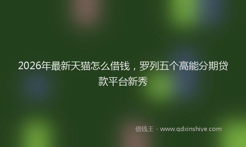 2026年最新天猫怎么借钱，罗列五个高能分期贷款平台新秀