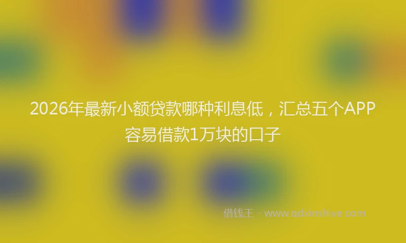 2026年最新小额贷款哪种利息低，汇总五个APP容易借款1万块的口子