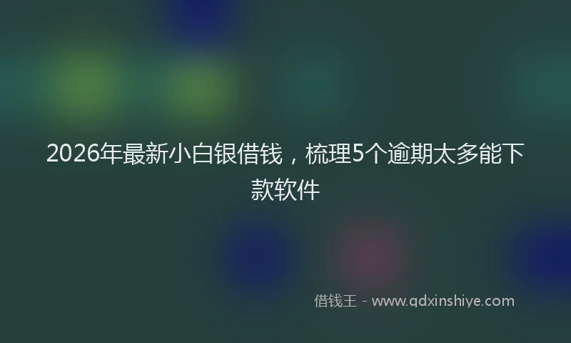 2026年最新小白银借钱，梳理5个逾期太多能下款软件