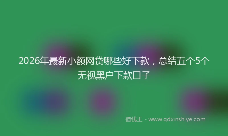 2026年最新小额网贷哪些好下款，总结五个5个无视黑户下款口子