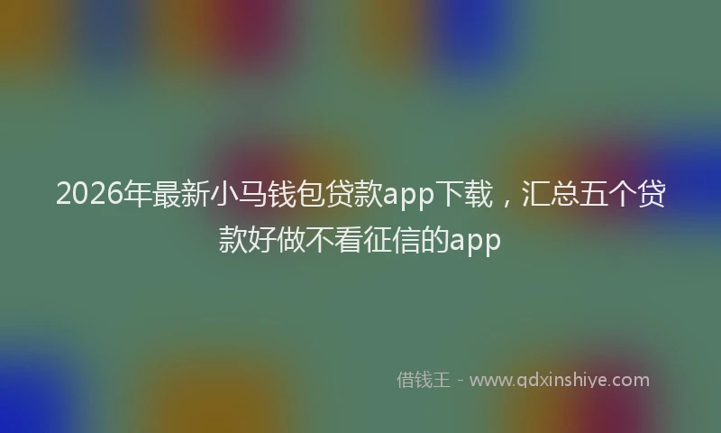 2026年最新小马钱包贷款app下载，汇总五个贷款好做不看征信的app