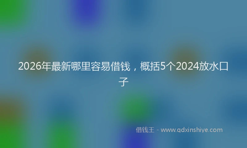 2026年最新哪里容易借钱，概括5个2024放水口子