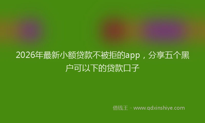 2026年最新小额贷款不被拒的app，分享五个黑户可以下的贷款口子