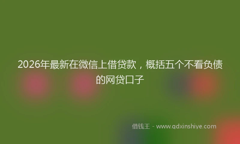 2026年最新在微信上借贷款，概括五个不看负债的网贷口子