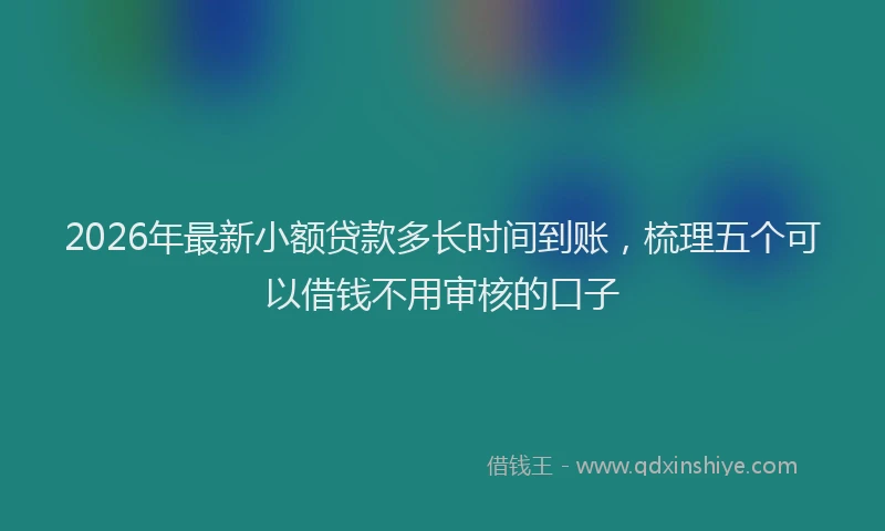 2026年最新小额贷款多长时间到账，梳理五个可以借钱不用审核的口子