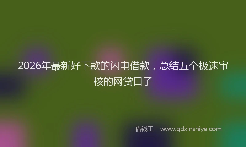 2026年最新好下款的闪电借款，总结五个极速审核的网贷口子