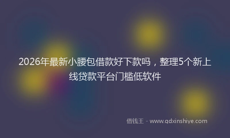2026年最新小腰包借款好下款吗，整理5个新上线贷款平台门槛低软件