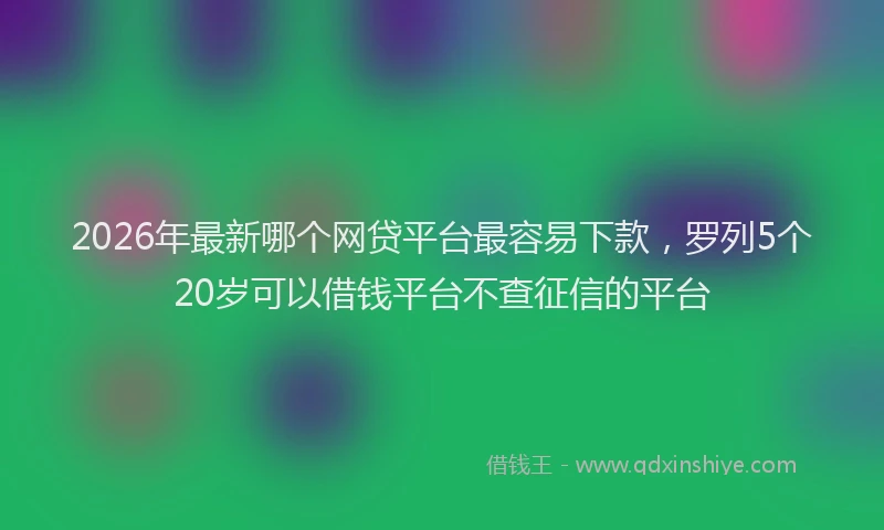 2026年最新哪个网贷平台最容易下款,罗列5个20岁可以借钱平台不查征信的平台