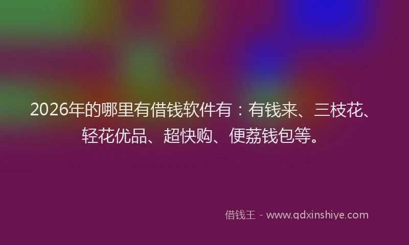 2026年的哪里有借钱软件有:有钱来、三枝花、轻花优品、超快购、便荔钱包等。