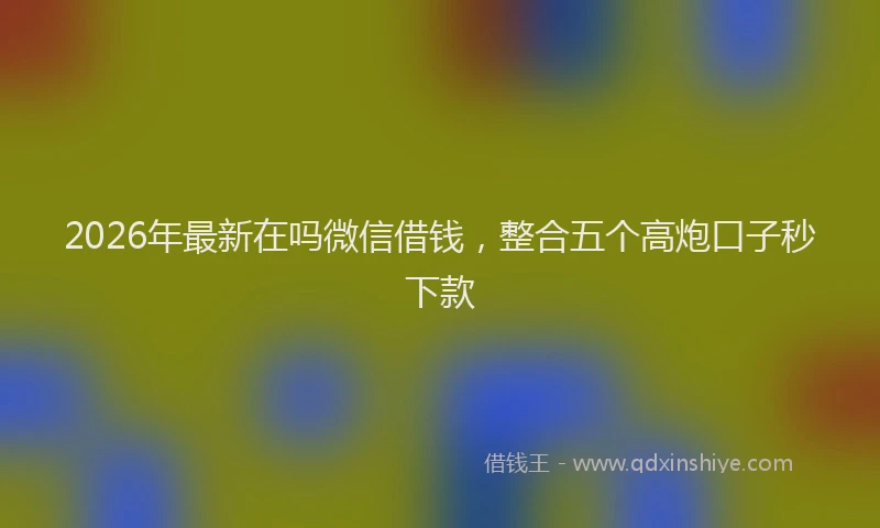 2026年最新在吗微信借钱,整合五个高炮口子秒下款