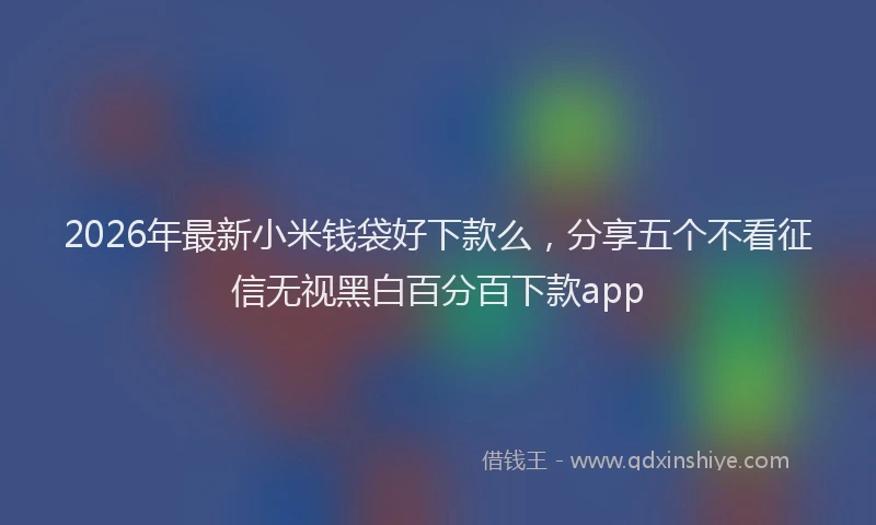 2026年最新小米钱袋好下款么，分享五个不看征信无视黑白百分百下款app