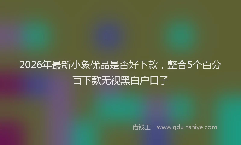 2026年最新小象优品是否好下款，整合5个百分百下款无视黑白户口子