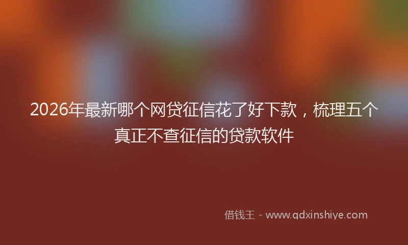2026年最新哪个网贷征信花了好下款，梳理五个真正不查征信的贷款软件