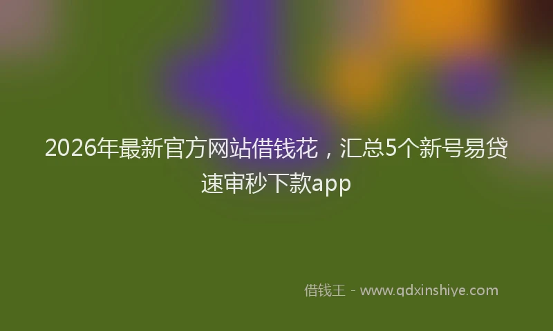 2026年最新官方网站借钱花，汇总5个新号易贷速审秒下款app