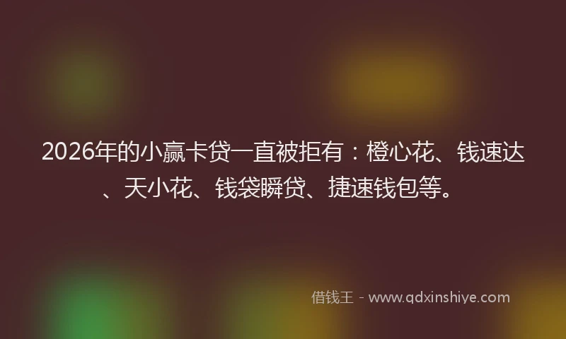 2026年的小赢卡贷一直被拒有：橙心花、钱速达、天小花、钱袋瞬贷、捷速钱包等。