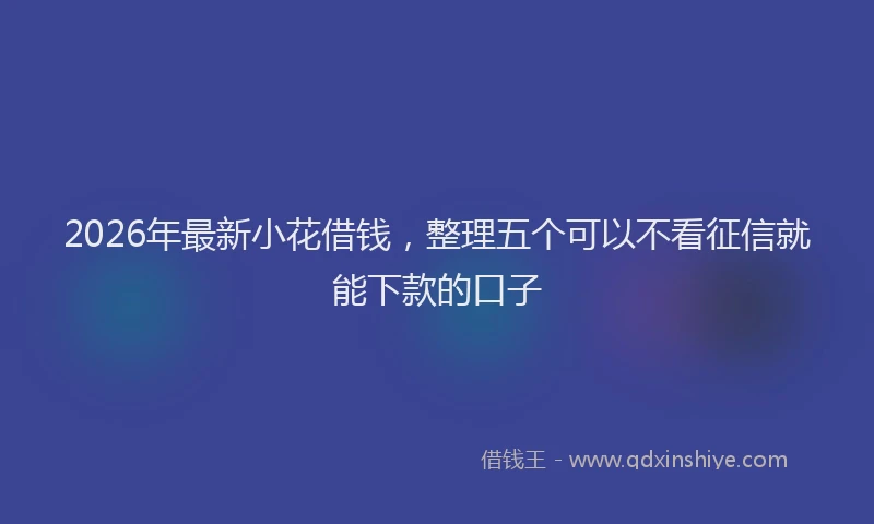 2026年最新小花借钱，整理五个可以不看征信就能下款的口子