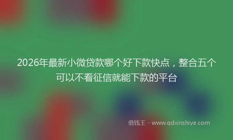 2026年最新小微贷款哪个好下款快点，整合五个可以不看征信就能下款的平台