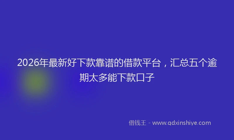 2026年最新好下款靠谱的借款平台，汇总五个逾期太多能下款口子