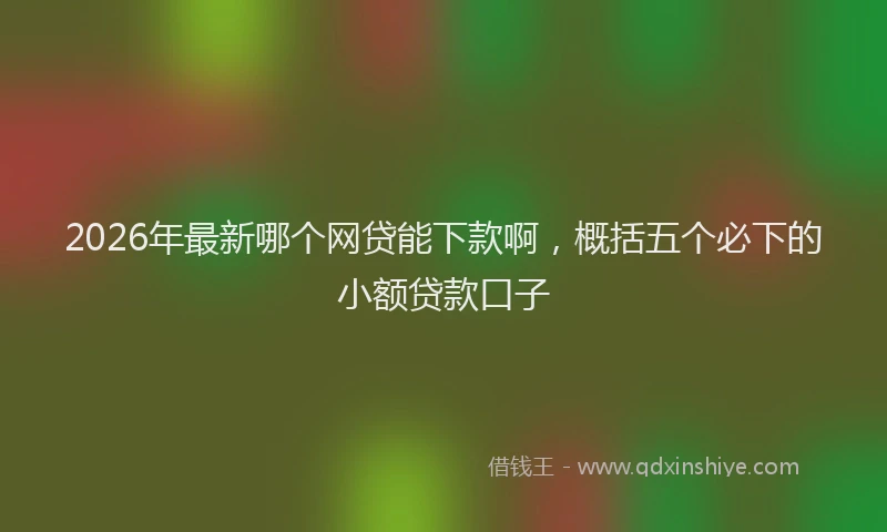 2026年最新哪个网贷能下款啊，概括五个必下的小额贷款口子