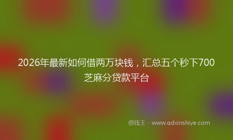 2026年最新如何借两万块钱，汇总五个秒下700芝麻分贷款平台