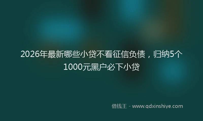 2026年最新哪些小贷不看征信负债，归纳5个1000元黑户必下小贷