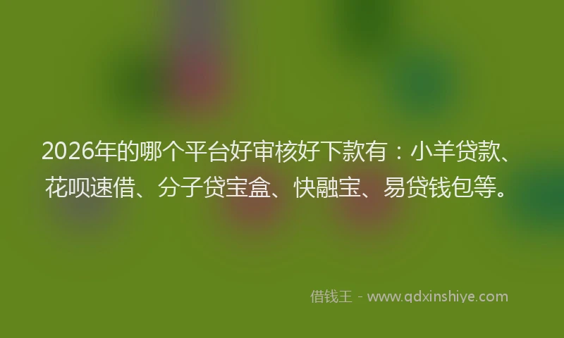 2026年的哪个平台好审核好下款有:小羊贷款、花呗速借、分子贷宝盒、快融宝、易贷钱包等。