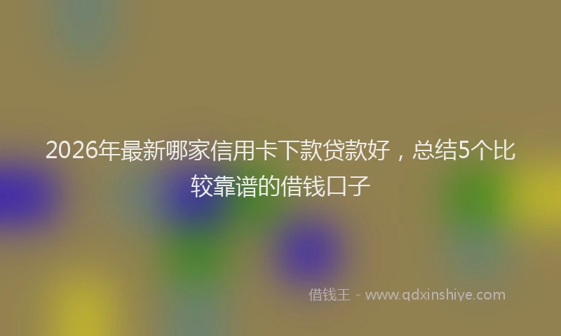 2026年最新哪家信用卡下款贷款好，总结5个比较靠谱的借钱口子
