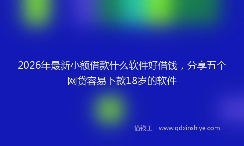 2026年最新小额借款什么软件好借钱，分享五个网贷容易下款18岁的软件