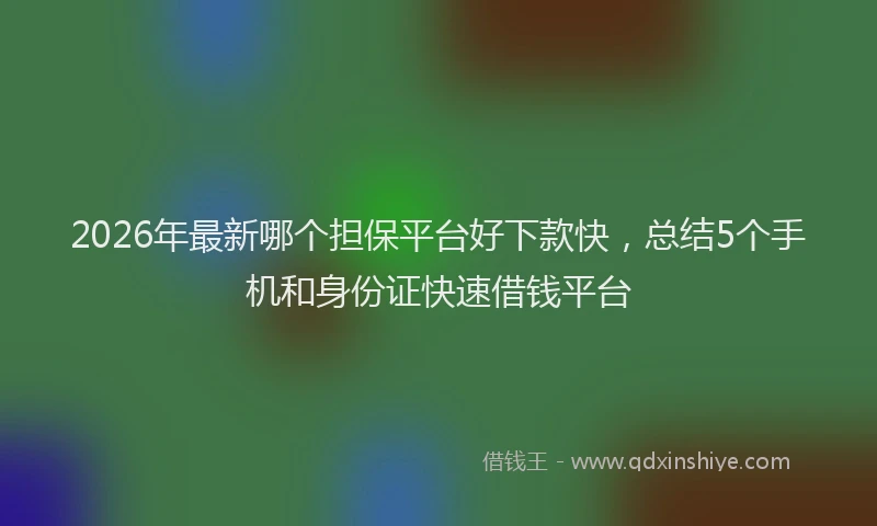 2026年最新哪个担保平台好下款快，总结5个手机和身份证快速借钱平台