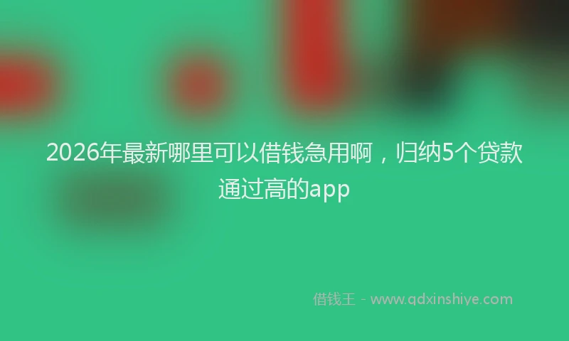 2026年最新哪里可以借钱急用啊,归纳5个贷款通过高的app