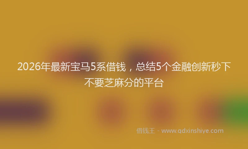 2026年最新宝马5系借钱，总结5个金融创新秒下不要芝麻分的平台