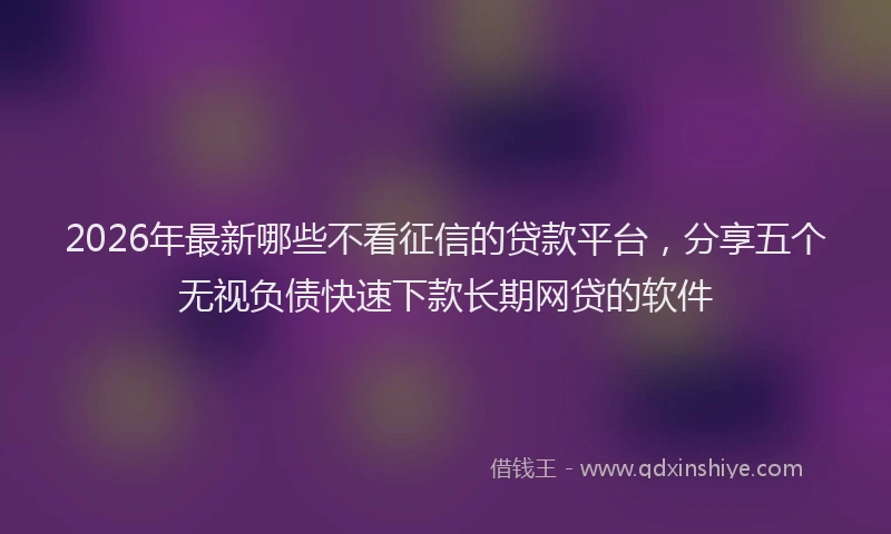 2026年最新哪些不看征信的贷款平台，分享五个无视负债快速下款长期网贷的软件