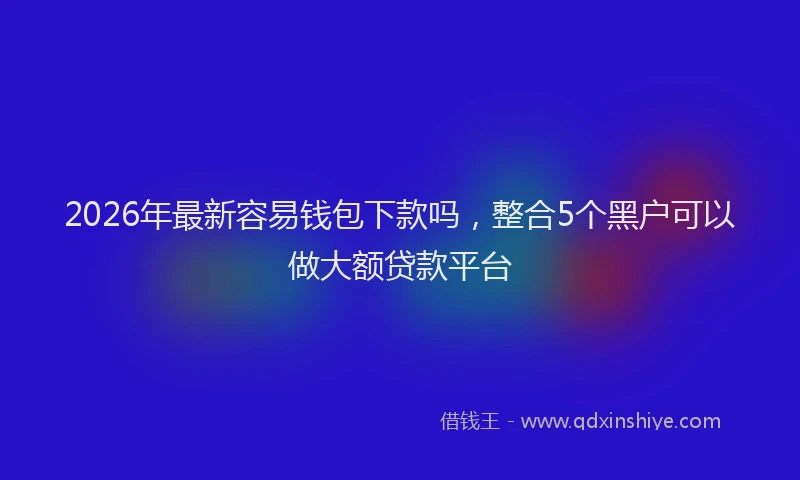 2026年最新容易钱包下款吗，整合5个黑户可以做大额贷款平台